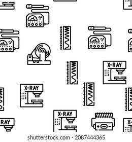 Electromagnetic Science Physics Vector Seamless Pattern Thin Line Illustration