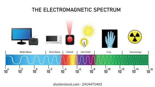 Das elektromagnetische Frequenzdiagramm. Science Education Vektorgrafik-Illustration