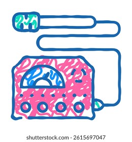 electromagnetic wave meter doodle icon sketch vector. electromagnetic wave meter sign. isolated symbol illustration