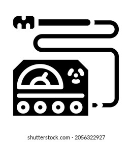 vector de icono del glifo del medidor de onda electromagnética. señal del medidor de ondas electromagnéticas. símbolo de contorno aislado ilustración negra