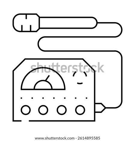 electromagnetic wave meter line icon vector. electromagnetic wave meter sign. isolated contour symbol black illustration