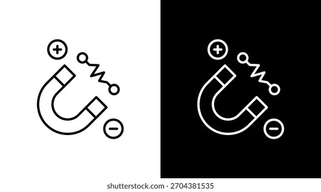 Diseño de conjunto de iconos de electromagnetismo blanco