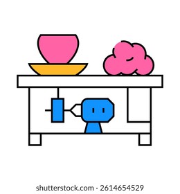 electromechanical pottery wheel line icon vector. electromechanical pottery wheel sign. isolated symbol illustration