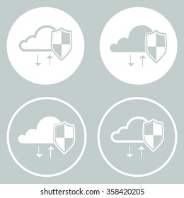electron cloud, icon,  security sign;