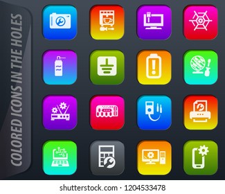 Electron colored icons in the holes easily adapt to any background