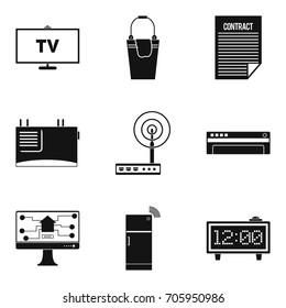 Electron device icons set. Simple set of 9 electron device vector icons for web isolated on white background