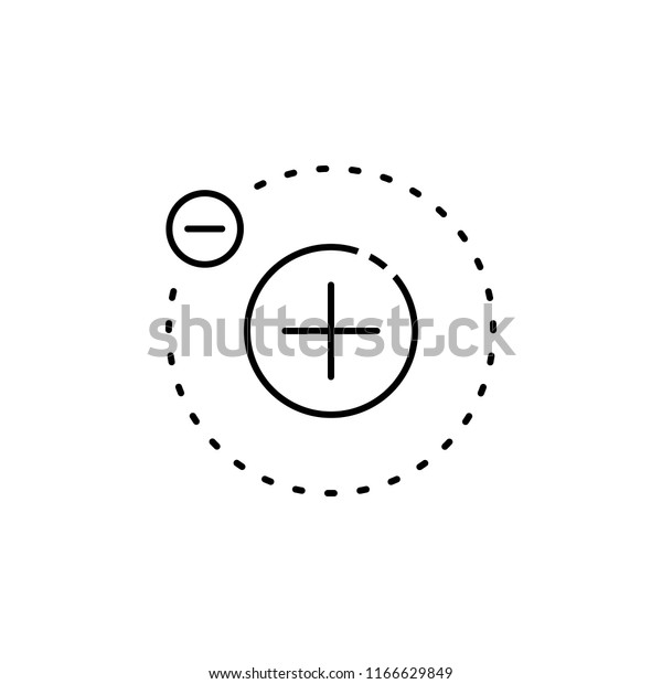 electron icon. Element of scientifics\
study icon for mobile concept and web apps. Thin line electron icon\
can be used for web and mobile on white\
background