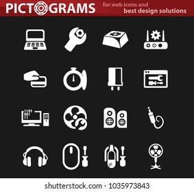 Electron icons set for web sites and user interface