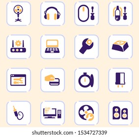 Electron icons set for web sites and user interface