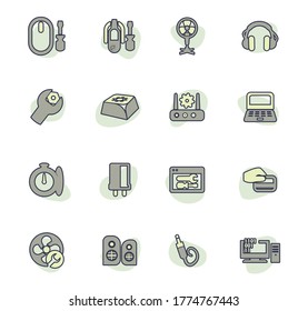 Electron icons set for web sites and user interface