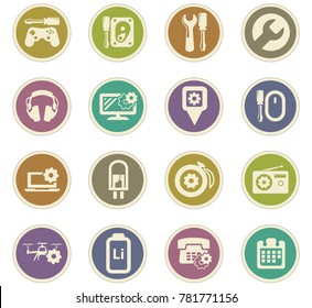 Electron icons set for web sites and user interface