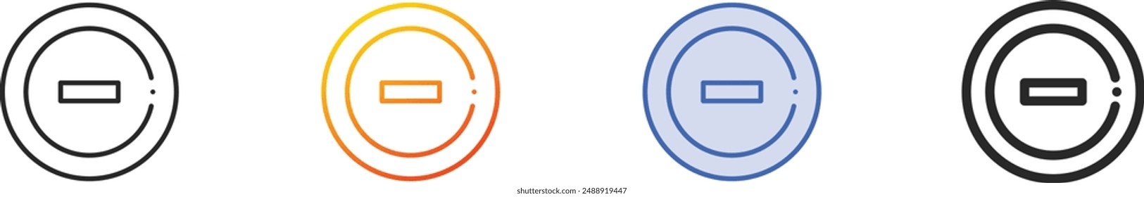 Electron icon.Thin Linear, Gradient, Blue Stroke and bold Style Design Isolated On White Background