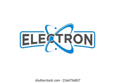 Electron logo design proton atom science orbital core artificial intellegence