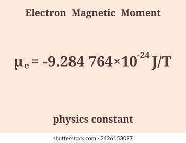 Electron Magnetic Moment. Physics constant. Education. Science. Vector illustration.
