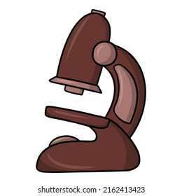 Electron microscope for research, vector illustration in cartoon style