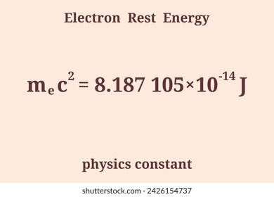 Electron Rest Energy. Physics constant. Education. Science. Vector illustration.