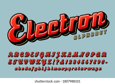 Electron Retro Script Alphabet, A Vintage Streamlined Cursive Font.