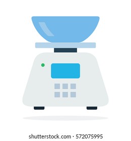 Electron scales vector flat material design isolated on white