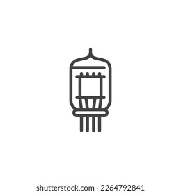 Electron tube line icon. linear style sign for mobile concept and web design. Vacuum tube outline vector icon. Symbol, logo illustration. Vector graphics