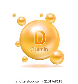 Electron for vitamin D and minerals complex. Glossy vitamins pills capsules. Pill, Healthy food supplement. Medical scientific and healthcare concept. Isolated on white background 3D Vector EPS10.