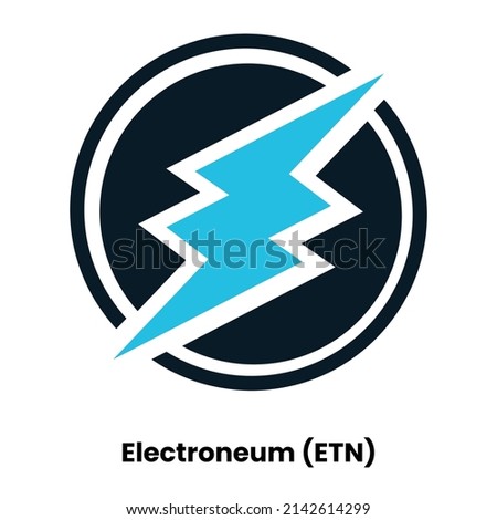 Electroneum crypto currency with symbol ETN. Crypto logo vector illustration for stickers, icon, badges, labels and emblem designs.