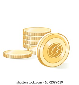 Electroneum Cryptocurrency Coin Gold Stacks
