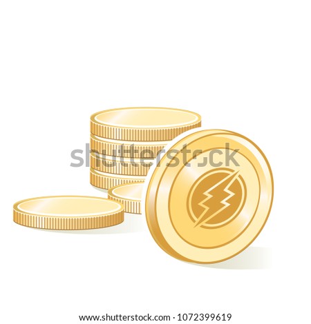 Electroneum Cryptocurrency Coin Gold Stacks