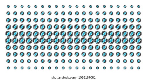 Electroneum icon halftone pattern, designed for backgrounds, covers, templates and abstract effects. Vector electroneum objects organized into halftone grid.