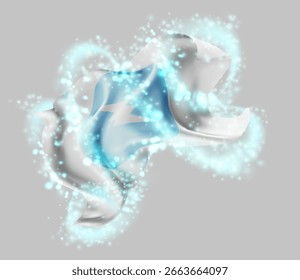 Electroneum, vector 3d flag in whirlwind of magical radiance