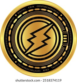 Ilustraciones de criptomonedas de diez electrones sobre fondo abstracto. Ilustraciones 3D.