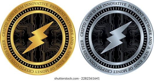 electroneum-etn digital currency vector illustrations. 3d illustration.