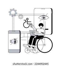 Electronic accessibility abstract concept vector illustration. Accessibility to websites, electronic device for disabled people, communication technology, adjustable web pages abstract metaphor.