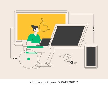 Electronic accessibility abstract concept vector illustration. Accessibility to websites, electronic device for disabled people, communication technology, adjustable web pages abstract metaphor.