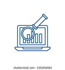 Electronic accounting system line icon concept. Electronic accounting system flat  vector symbol, sign, outline illustration.