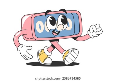 Electronic alarm clock comic character