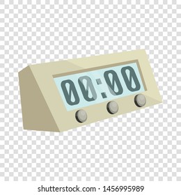 Electronic alarm clock icon. Cartoon illustration of electronic alarm clock vector icon for web