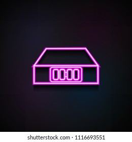 electronic alarm clock icon. Element of Minimalistic  icons for mobile concept and web apps. Neon electronic alarm clock icon can be used for web and mobile on dark gradient background