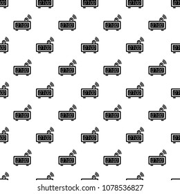 Electronic alarm clock pattern vector seamless repeating for any web design