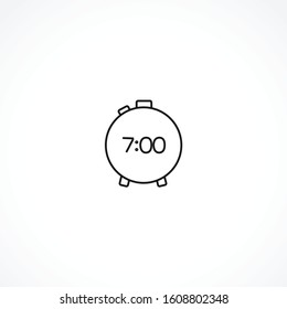 Electronic alarm clock vector icon on white background