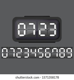 Electronic Alarm Icon. Digital Clock And Numbers Set. Vector Illustration EPS 10.