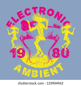 electronic ambient music and dance vector art