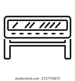 Electronic amplifier device playing music with volume control displaying sound waves, outline style icon