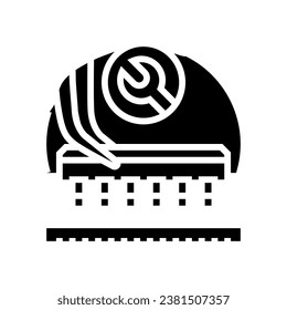 vector de icono de glifo electrónico de ensamblaje electrónico. señal electrónica de montaje electrónico. ilustración de símbolo aislado