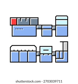 Línea de ensamblaje electrónico Icono de color Vector. Línea de ensamblaje electrónico. Ilustración de símbolo aislado