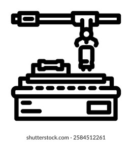electronic assembly line industry 3 line icon vector. electronic assembly line industry 3 sign. isolated contour symbol black illustration