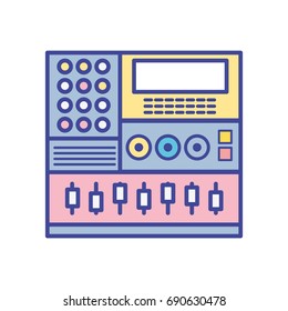 electronic audio console to play music performer