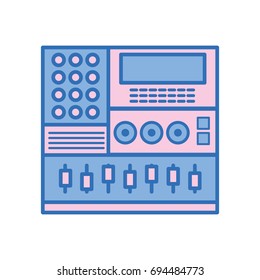 electronic audio console to play music performer