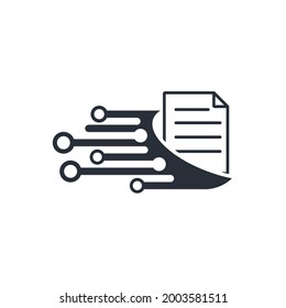 Electronic automation of processing documents, data. Vector icon isolated on white background.