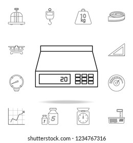electronic balance icon. Detailed set of measuring instruments icons. Premium graphic design. One of the collection icons for websites, web design, mobile app