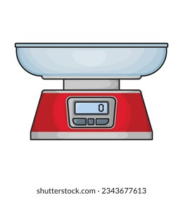 Electronic balance vector icon.Color vector icon isolated on white background electronic balance.